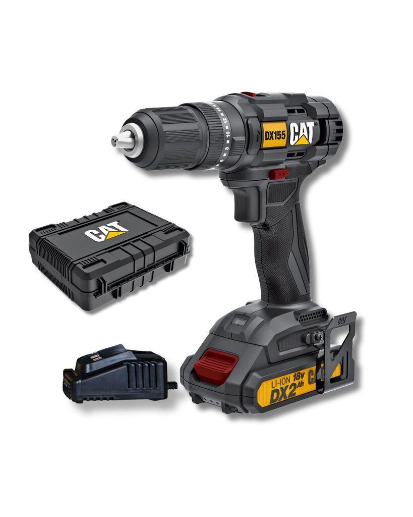 CAT Akumulatorska vibraciona bušilica zavrtač DX155.2, 18V + Baterija, 2.0 Ah + Punjač za baterije, 2A