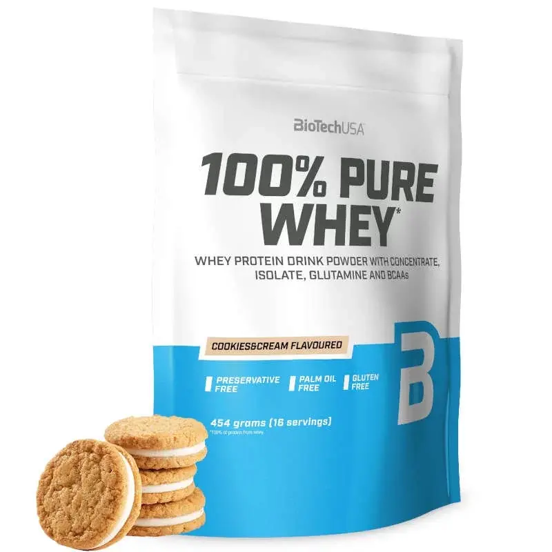 BioTechUSA Whey Protein 100% Pure, Cookies, 454g