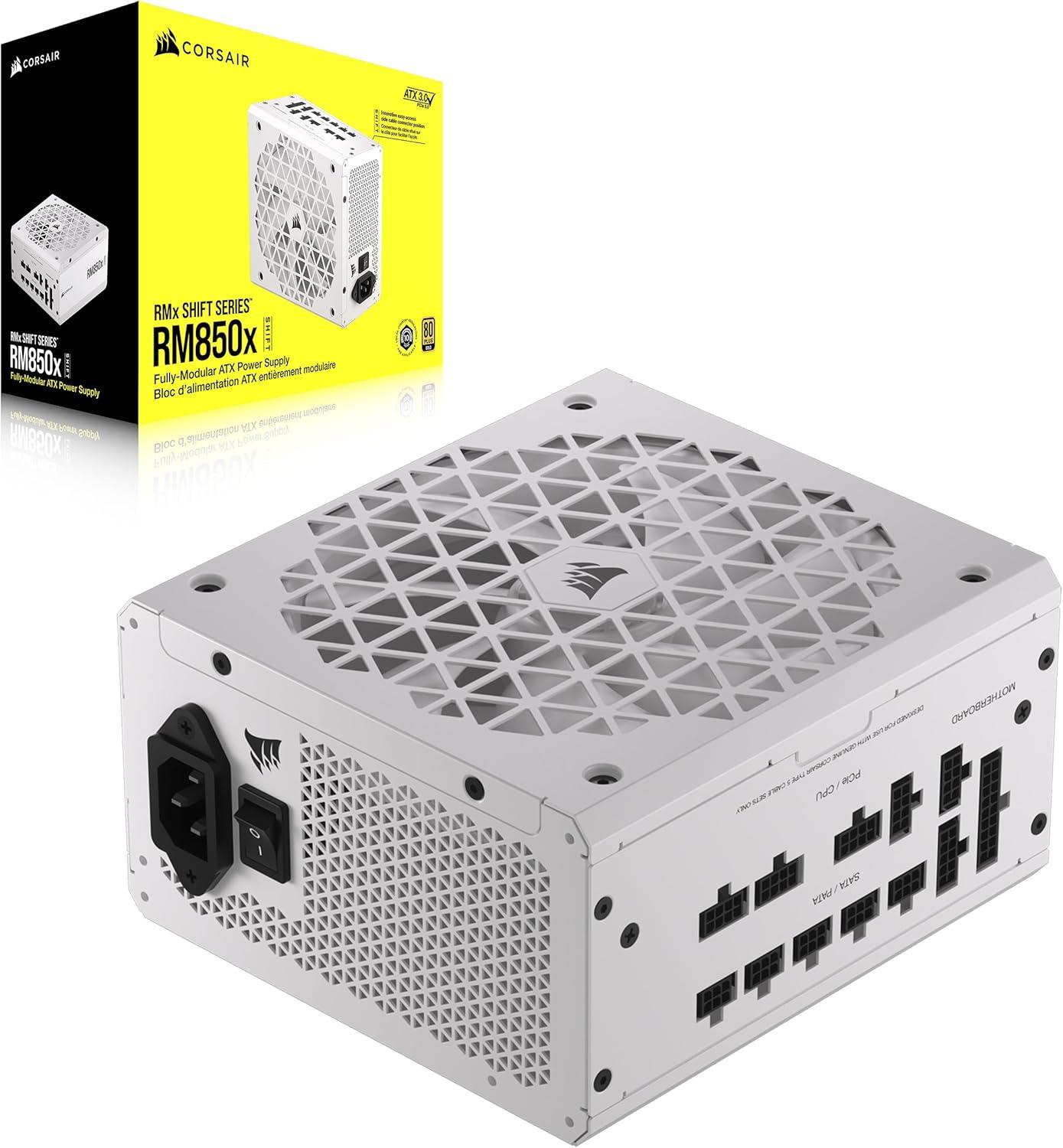 Corsair Napajanje RMx Shift Series, RM850x, 850 Watt, 80 PLUS GOLD modularno, Belo