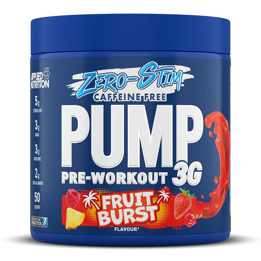 Applied Nutrition Pre-workout PUMP 3G, Bez šećera, Fruit mix