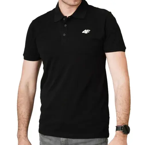 4F Muška polo majica Nos, Crna