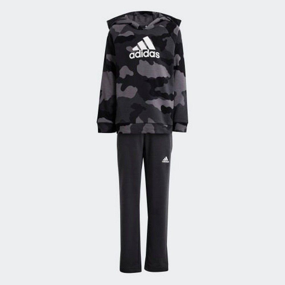 Adidas Trenerka za dečake Essentials allover print hoodie set kids, Crna