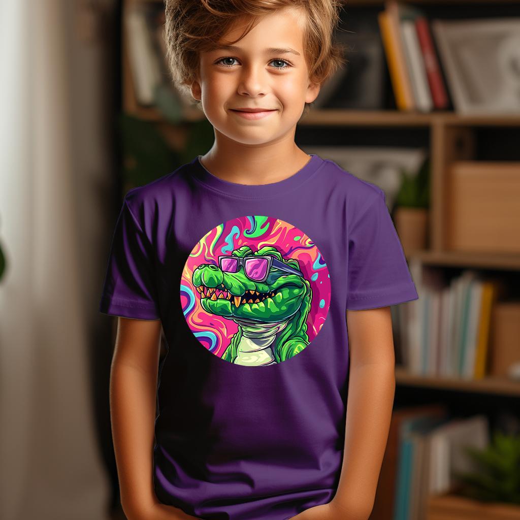 Camiseta Majica sa štampanim printom Cam 597, Dečija, Patlidžan