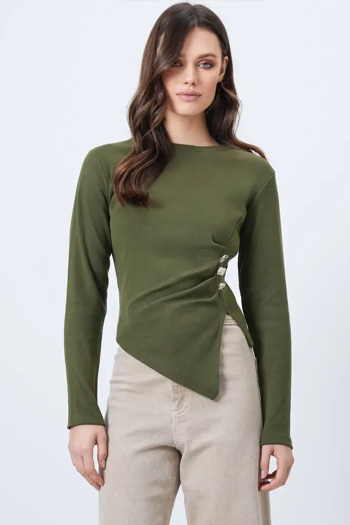 Trend Alacati Stili Ženska bluza Alc-X14716, Kaki