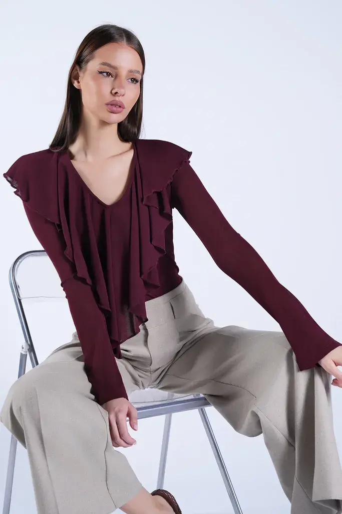Trend Alacati Stili Ženska bluza Alc-X15153, Bordo
