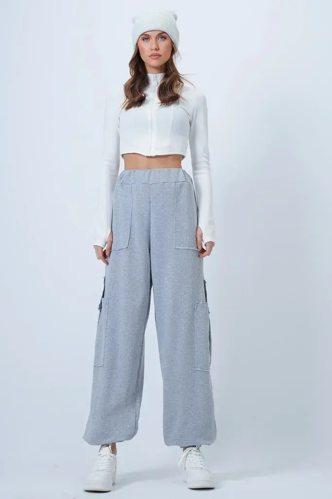 Trend Alacati Stili Ženske pantalone Alc-X14659, Svetlosive