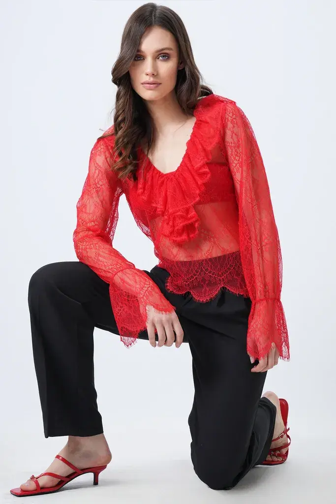 Trend Alacati Stili Ženska bluza Alc-X14727, Crvena