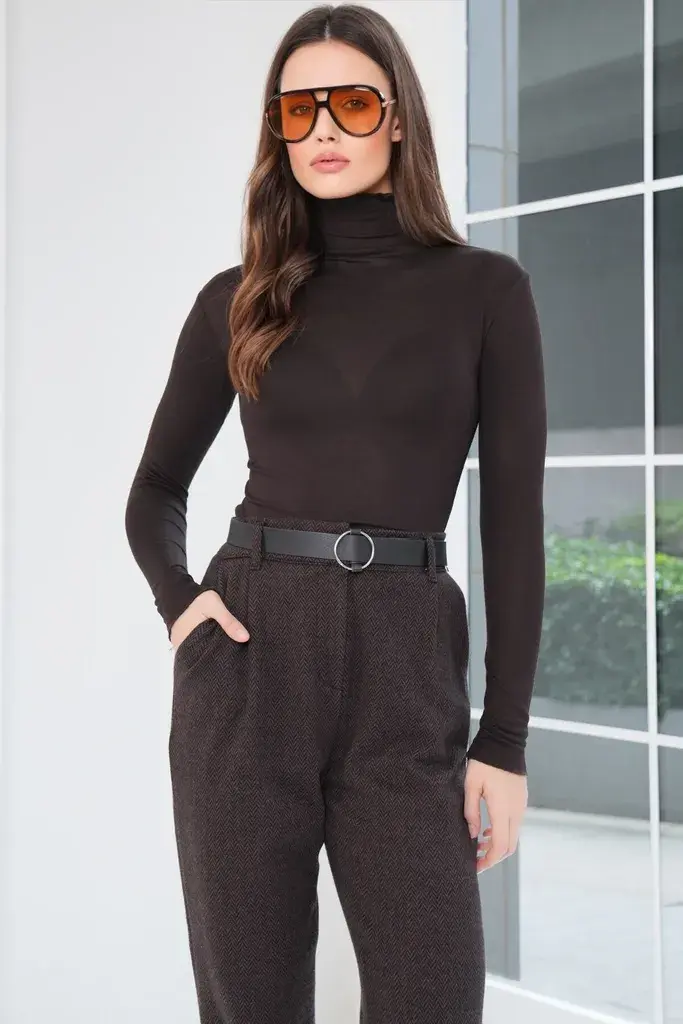 Trend Alacati Stili Ženska bluza Alc-X14809, Braon