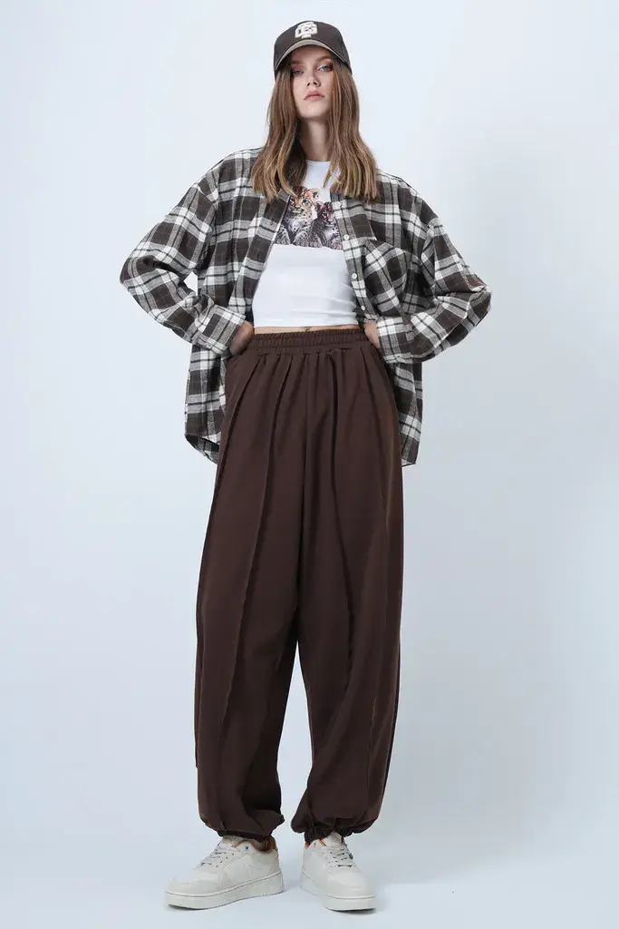 Trend Alacati Stili Ženske pantalone Alc-X14664, Braon
