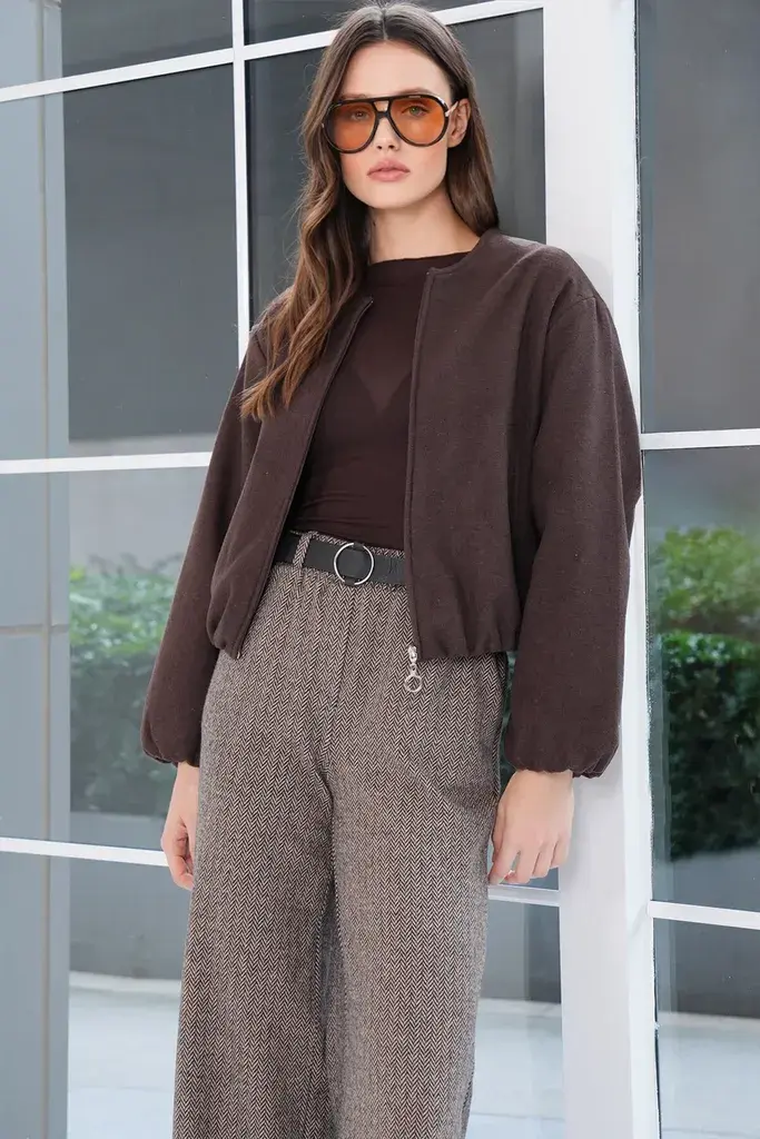 Trend Alacati Stili Ženska jakna Alc-X14797, Braon