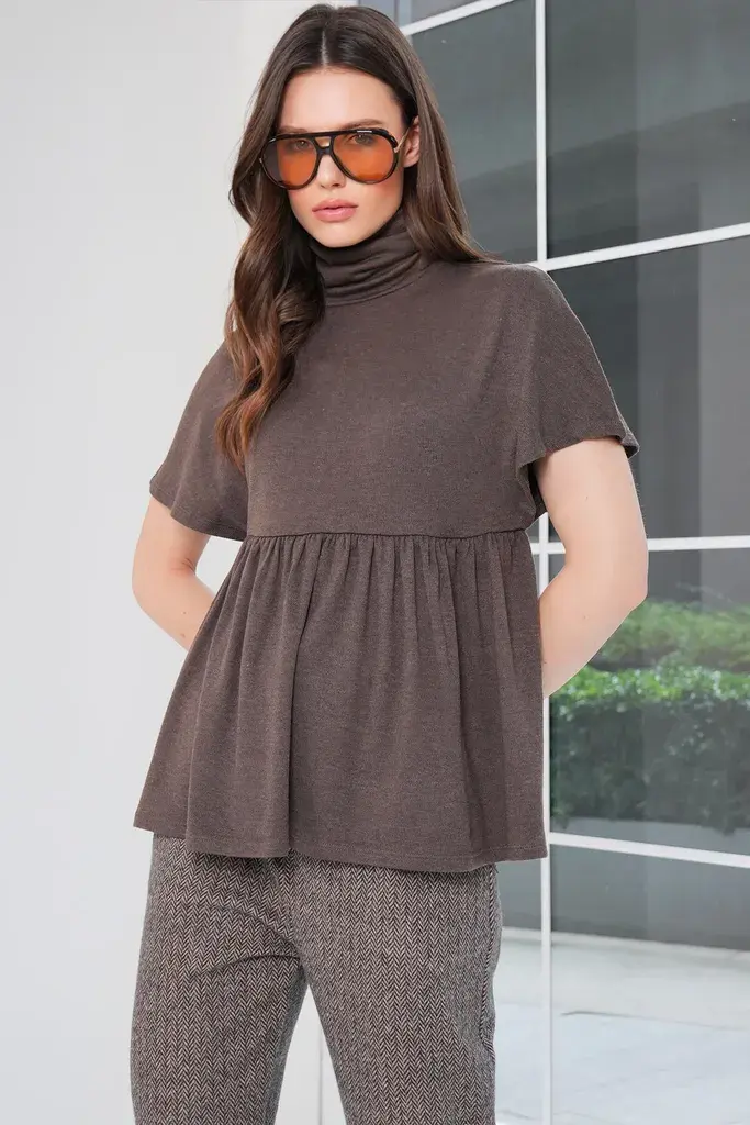 Trend Alacati Stili Ženska bluza Alc-X14795, Braon