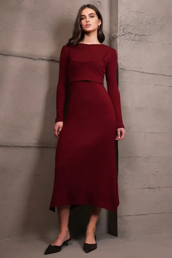 Trend Alacati Stili Ženska haljina Alc-X15007, Bordo