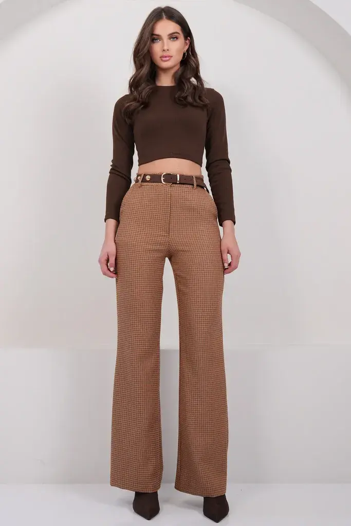 Trend Alacati Stili Ženske pantalone Alc-X14929, Braon