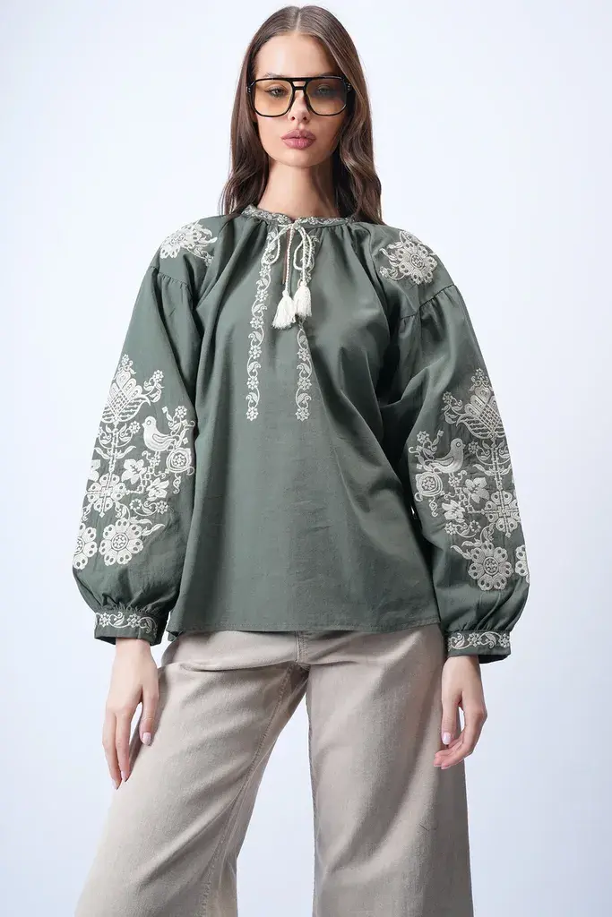 Trend Alacati Stili Ženska bluza Alc-X15052, Kaki