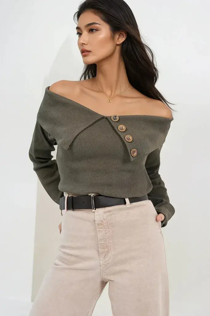 Trend Alacati Stili Ženska bluza Alc-X14673, Kaki