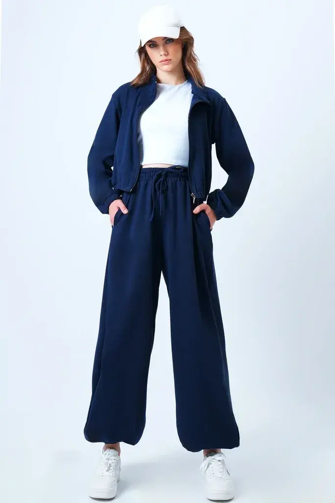 Trend Alacati Stili Teget oversajz džoger trenerka pantalone Alc-X14610, Tamnoplava / Teget