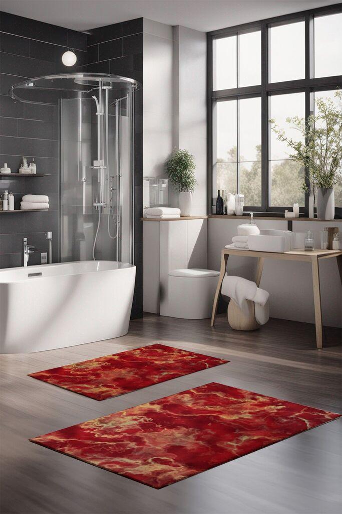 L'essentiel Maison Set prostirki za kupatilo CT-5052, 2 Komada, Crvena