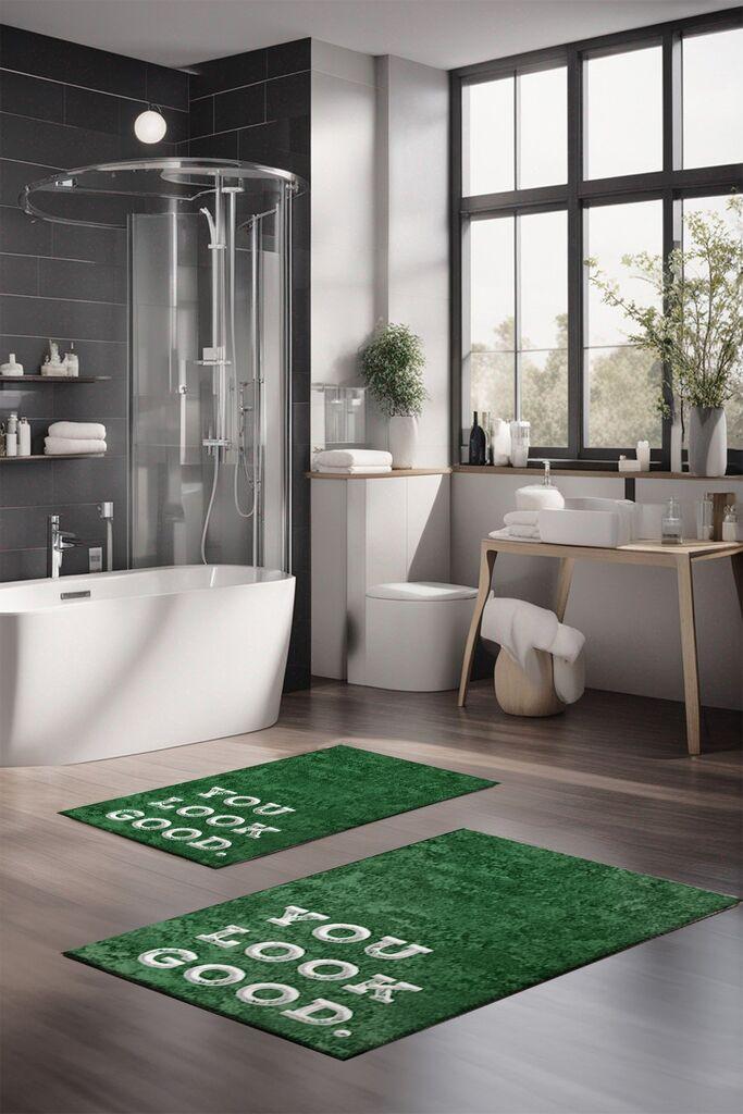 L'essentiel Maison Set prostirki za kupatilo CT-5415, 2 Komada, Zelena