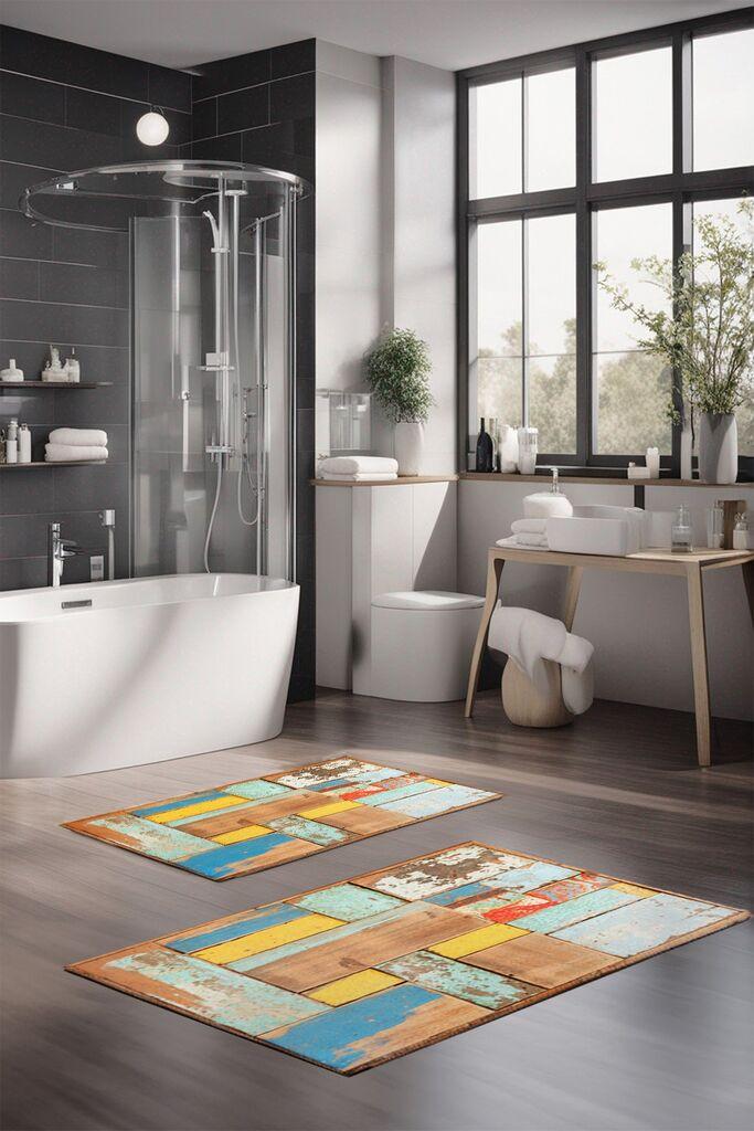 L'essentiel Maison Set prostirki za kupatilo CT-5250, 2 Komada, Šarena