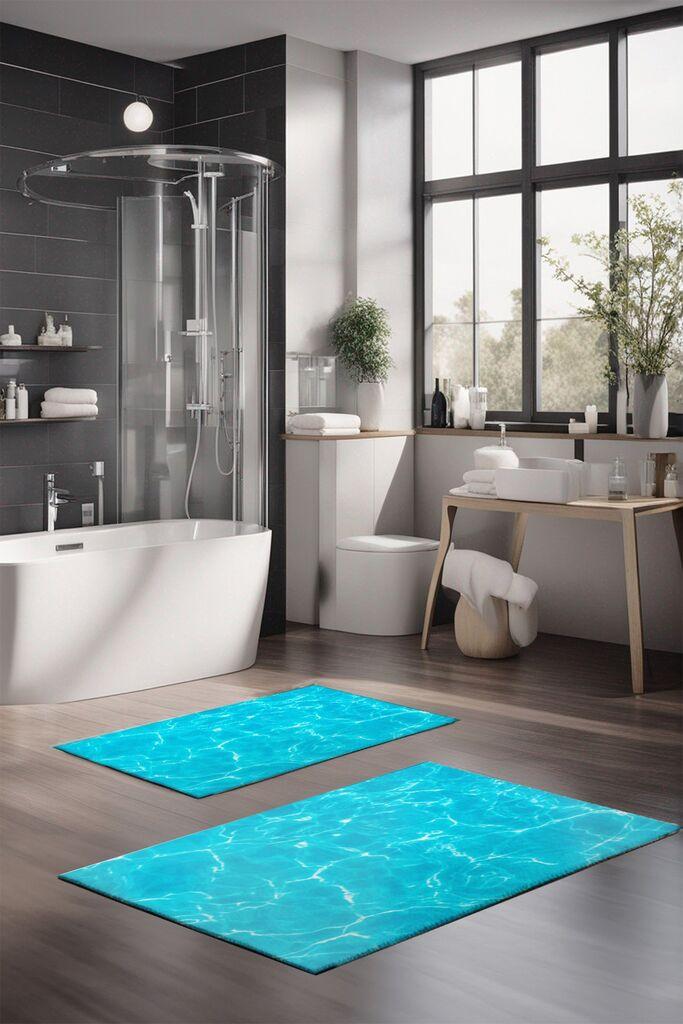 L'essentiel Maison Set prostirki za kupatilo CT-5204, 2 Komada, Tirkizna