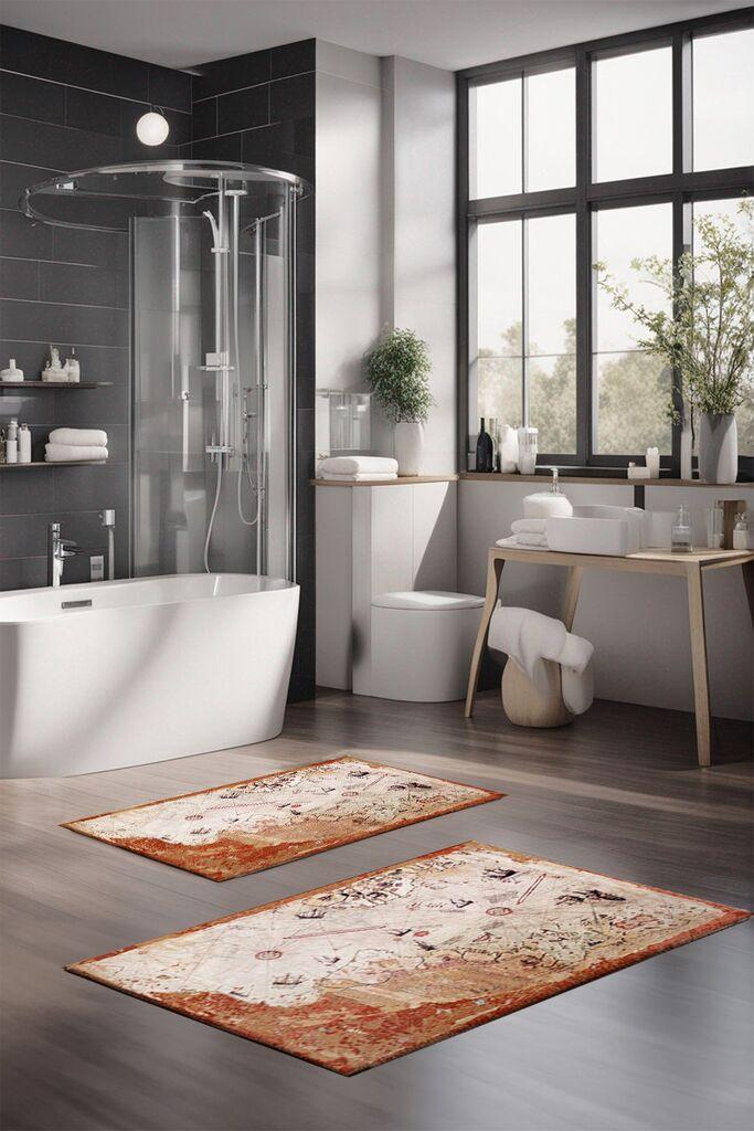 L'essentiel Maison Set prostirki za kupatilo CT-5018, 2 Komada, Šarena