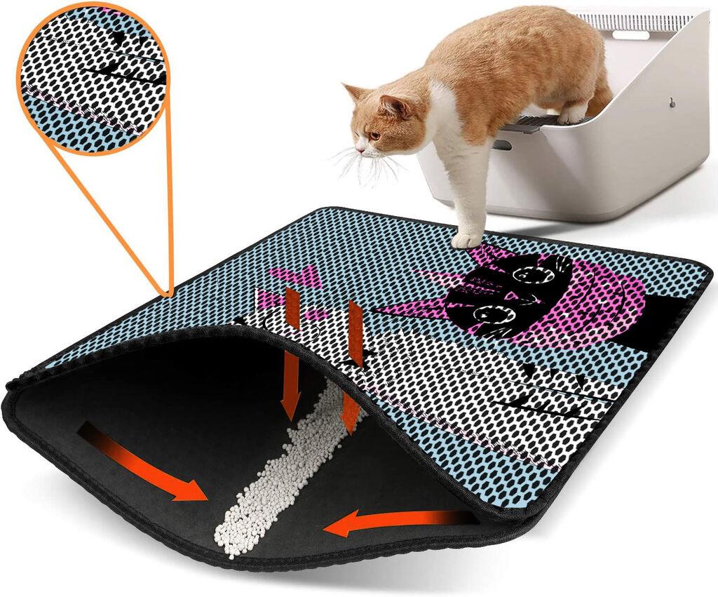 Aberto Design Prostorika za toalet za mačke Nrszn0204, 45 x 60 cm, Svetloplava