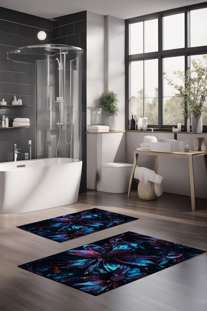 L'essentiel Maison Set prostirki za kupatilo CT-5333, 2 Komada, TamnoPlava