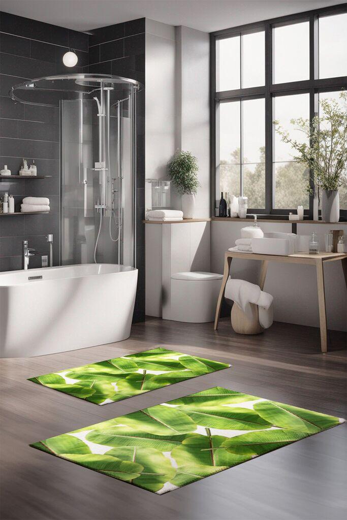 L'essentiel Maison Set prostirki za kupatilo CT-5304, 2 Komada, Zelena