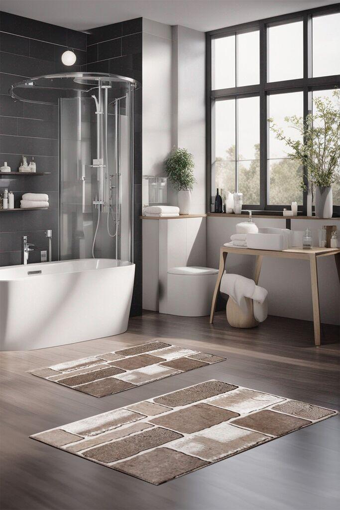 L'essentiel Maison Set prostirki za kupatilo CT-5179, 2 Komada, Smeđa