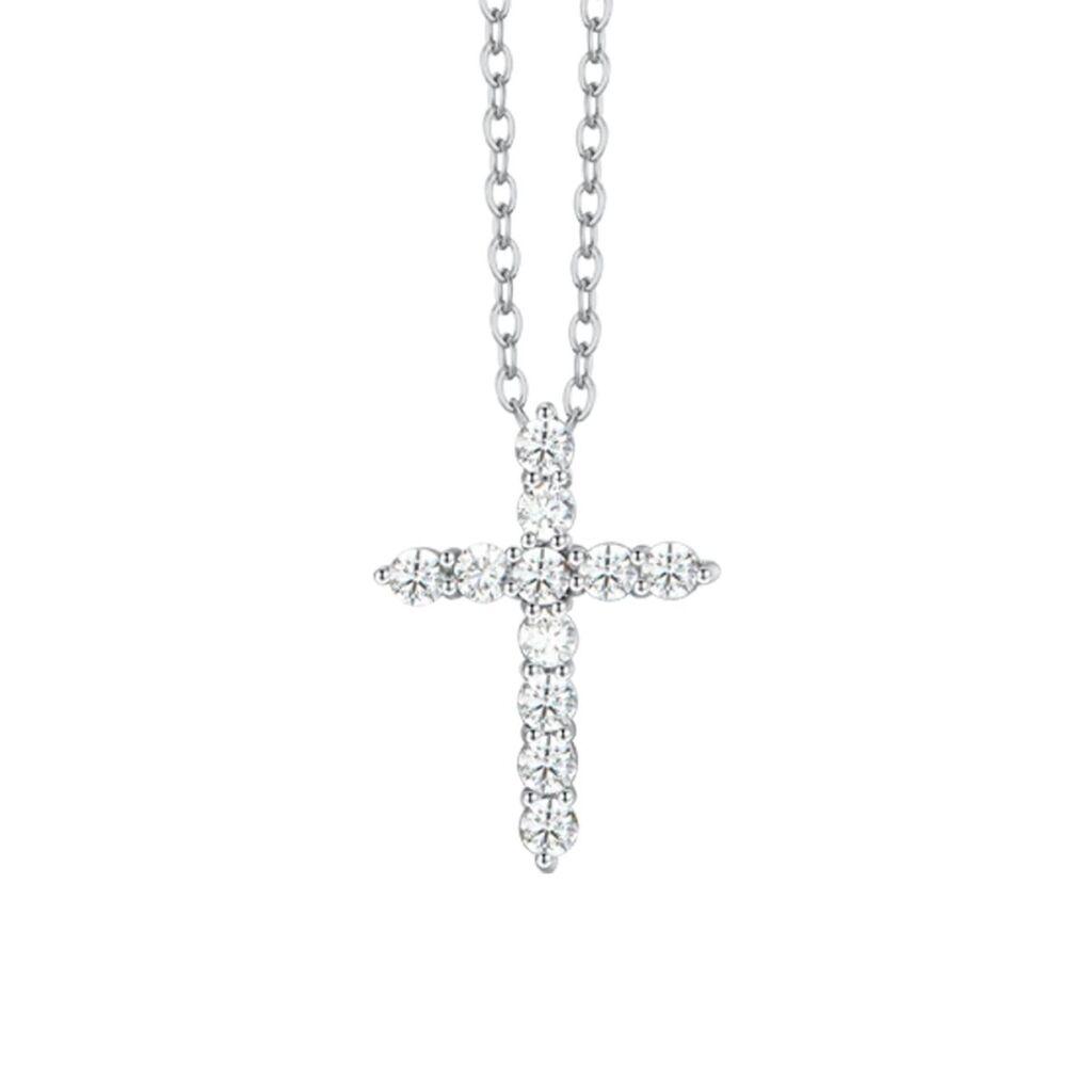 Luca Barra Ženska ogrlica Krst, Srebrne boje