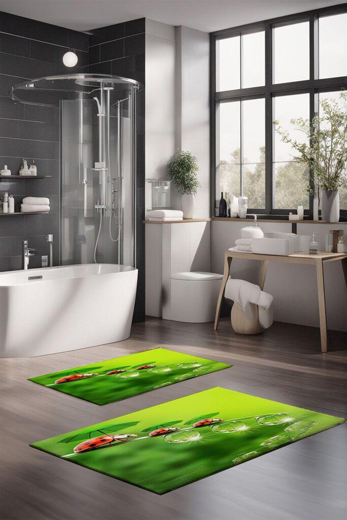 L'essentiel Maison Set prostirki za kupatilo CT-5134, 2 Komada, Zelena