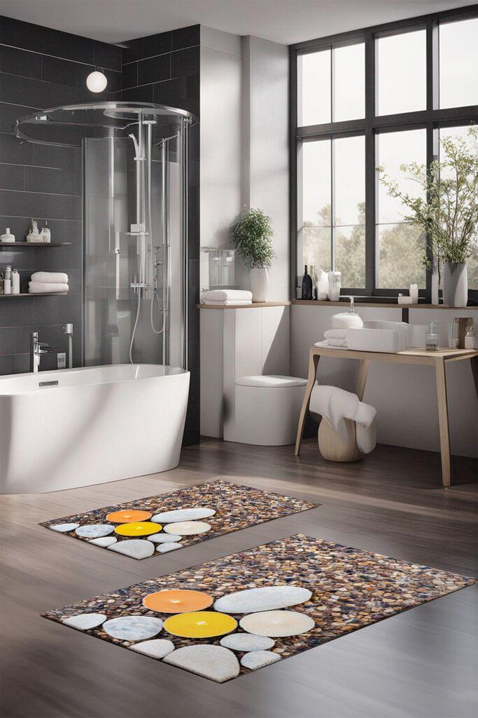 L'essentiel Maison Set prostirki za kupatilo CT-5185, 2 Komada, Šarena