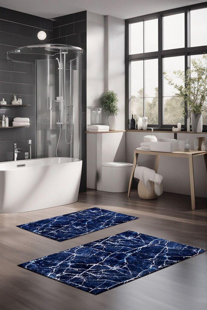 L'essentiel Maison Set prostirki za kupatilo CT-5055, 2 Komada, TamnoPlava