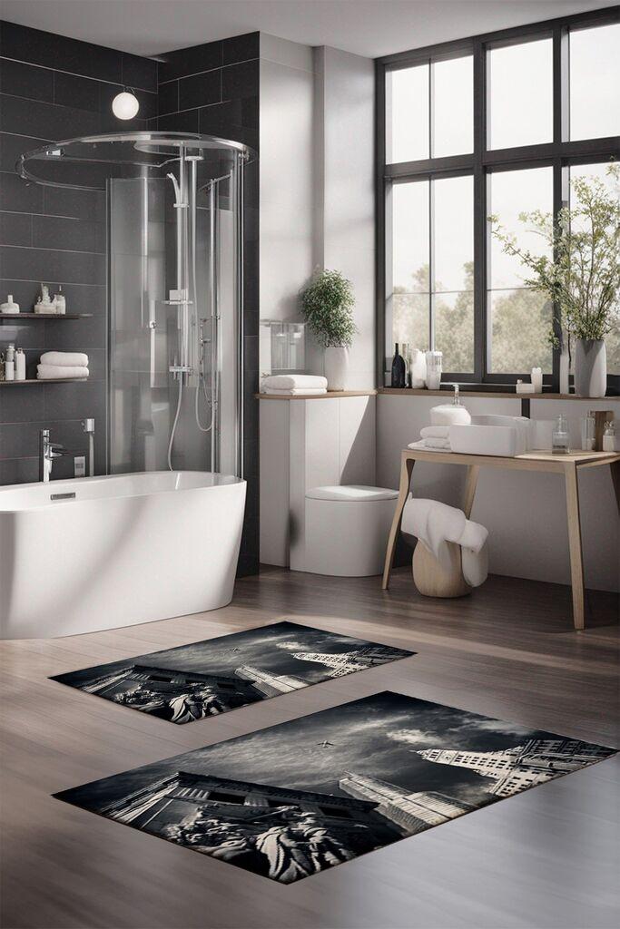 L'essentiel Maison Set prostirki za kupatilo CT-5105, 2 Komada, Tamnosiva