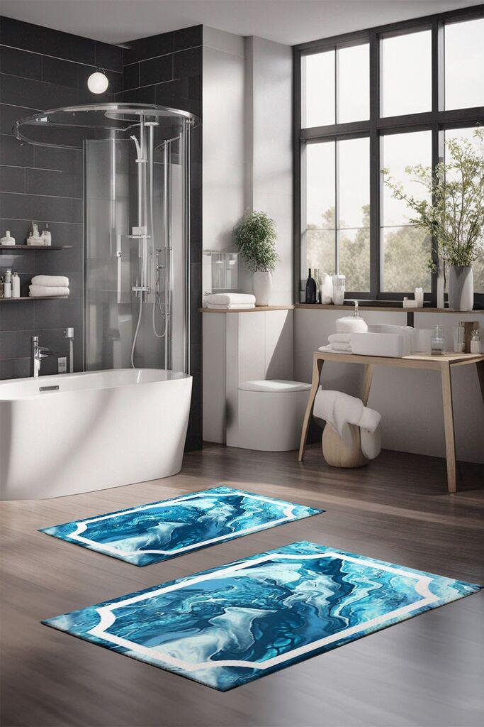 L'essentiel Maison Set prostirki za kupatilo CT-5030, 2 Komada, Plava