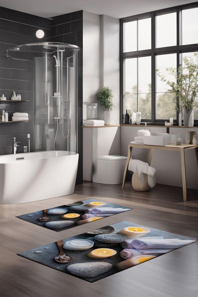 L'essentiel Maison Set prostirki za kupatilo CT-5342, 2 Komada, Siva