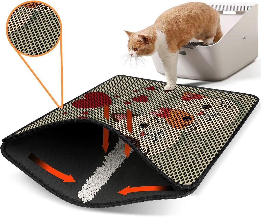 Aberto Design Prostorika za toalet za mačke Nrszn0087, 45 x 60 cm, Svetlozelena