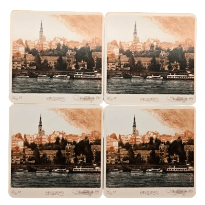 Set podmetača Grafika, 7x7cm, 4 komada