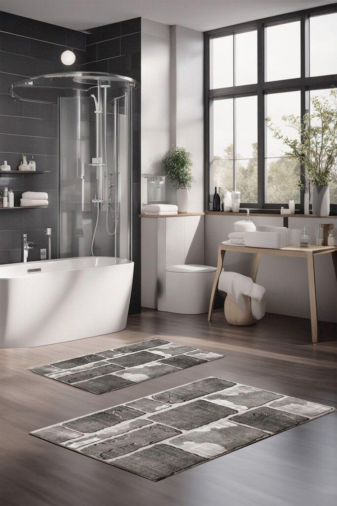 L'essentiel Maison Set prostirki za kupatilo CT-5178, 2 Komada, Siva