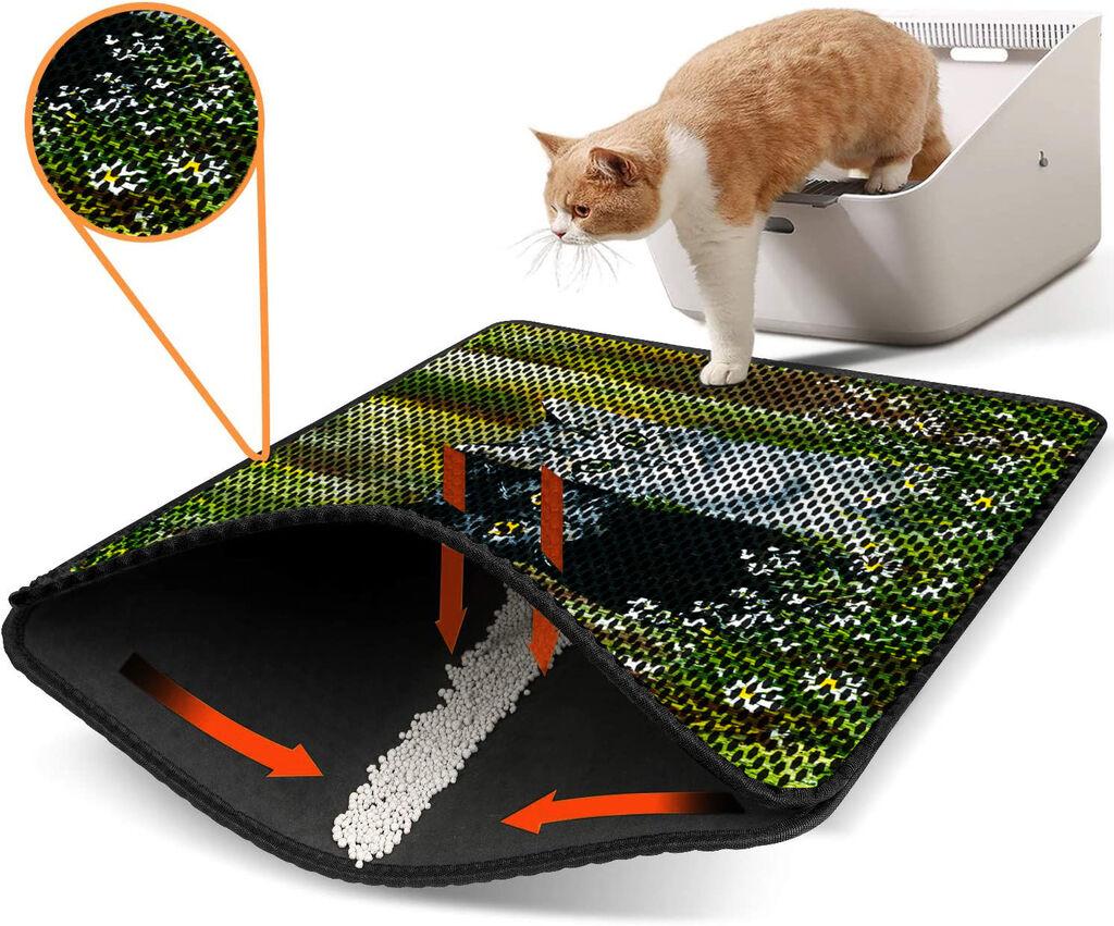 Aberto Design Prostorika za toalet za mačke Nrszn0124, 45 x 60 cm, Zelena