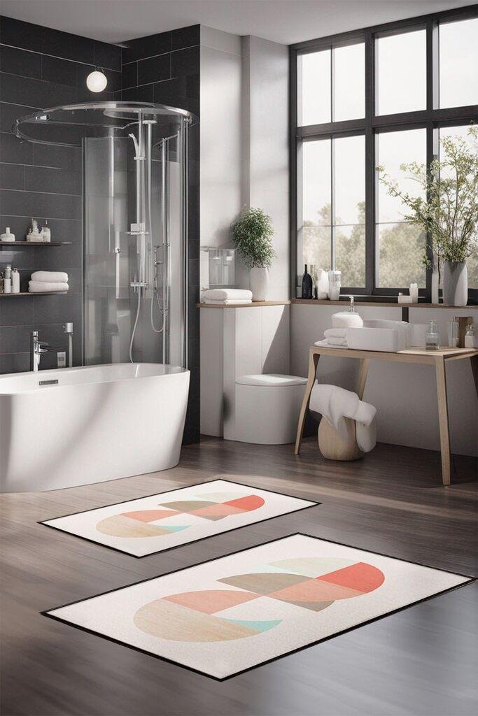 L'essentiel Maison Set prostirki za kupatilo CT-5381, 2 Komada, Bela