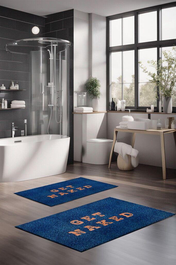 L'essentiel Maison Set prostirki za kupatilo CT-5395, 2 Komada, TamnoPlava