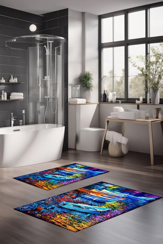 L'essentiel Maison Set prostirki za kupatilo CT-5141, 2 Komada, Šarena