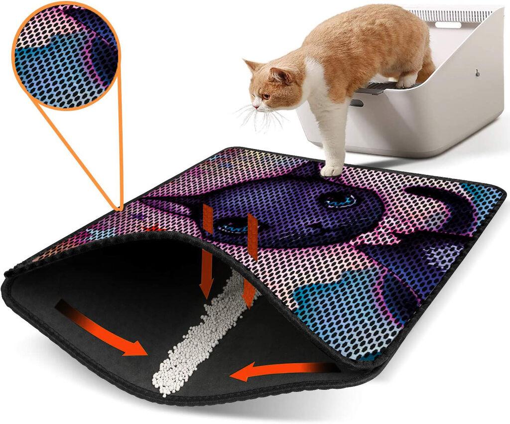 Aberto Design Prostorika za toalet za mačke Nrszn0112, 45 x 60 cm, Ljubičasta