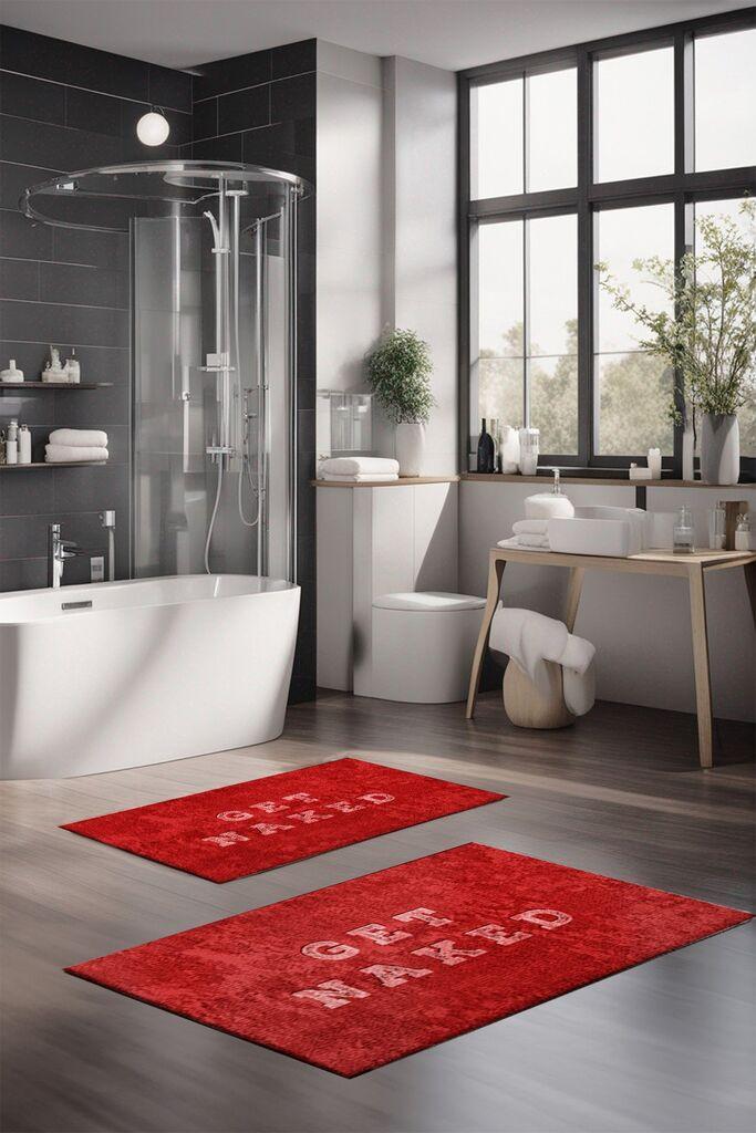 L'essentiel Maison Set prostirki za kupatilo CT-5402, 2 Komada, Crvena