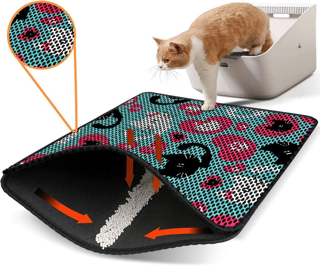 Aberto Design Prostorika za toalet za mačke Nrszn0186, 45 x 60 cm, Tirkizna