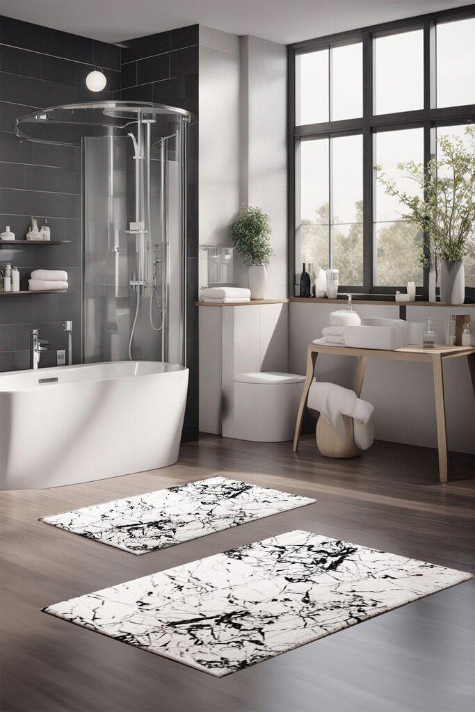 L'essentiel Maison Set prostirki za kupatilo CT-5060, 2 Komada, Bela