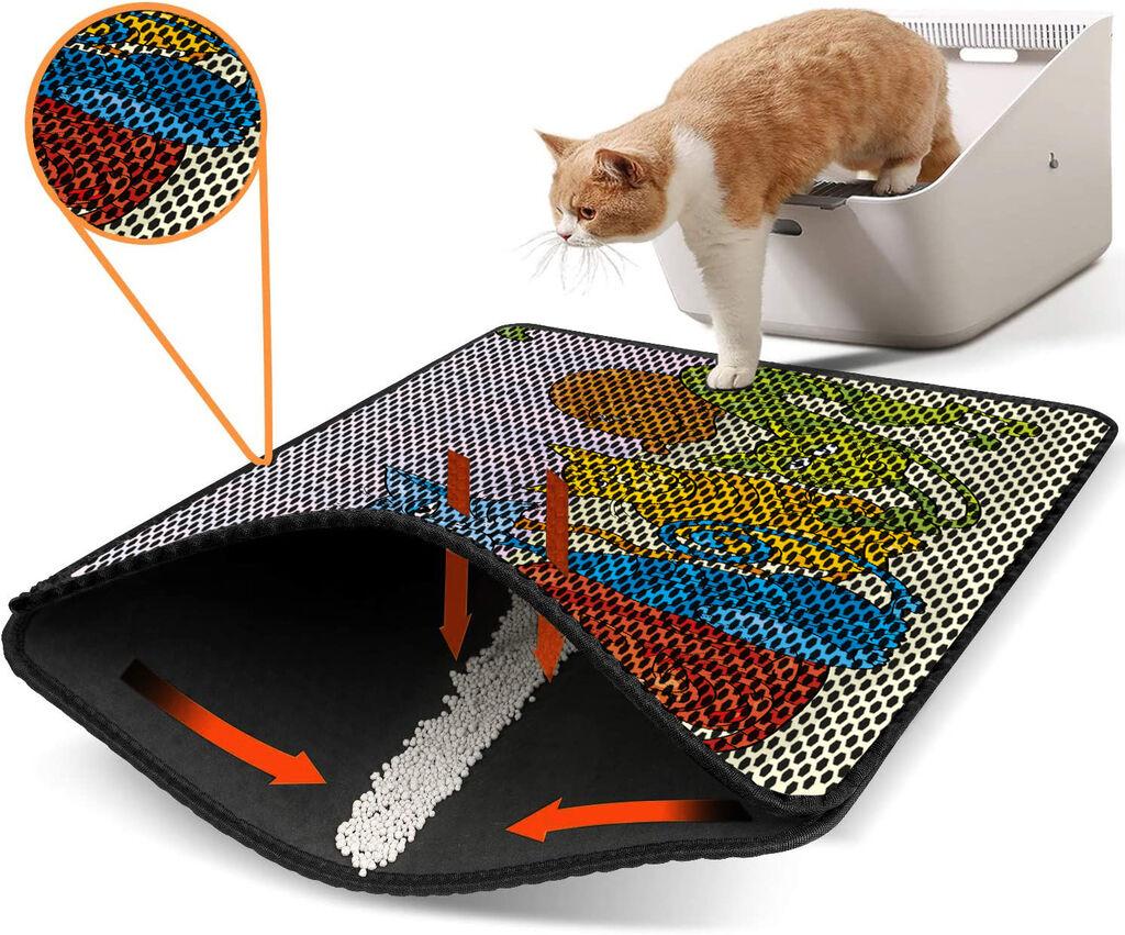 Aberto Design Prostorika za toalet za mačke Nrszn0233, 45 x 60 cm, Šarena