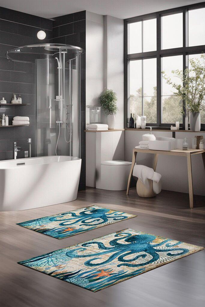 L'essentiel Maison Set prostirki za kupatilo CT-5365, 2 Komada, Plava