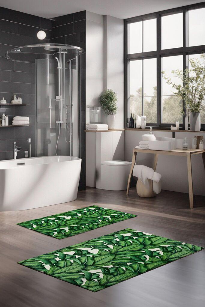 L'essentiel Maison Set prostirki za kupatilo CT-5303, 2 Komada, Zelena